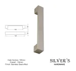 Chunky 'D' Cupboard Handle Stainless Steel 160mm C/C