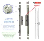 22mm Backset Mila 800mm Offset Espag Window Lock
