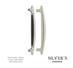 Cupboard Handle Brushed Nickel with Rubber Grip - 128mm