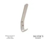 127mm SAA Flat Pattern Hat & Coat Hook Satin Silver