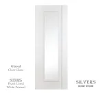 2 Lined Flush White Primed Door - Glazed