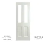 4 Panel Moulded White Primed Door 44mm - Unglazed