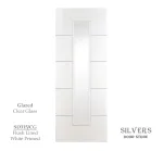 5 Panel White Primed Flush Lined Door - Glazed