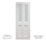 4 Panel Moulded White Primed Door 42mm - Unglazed