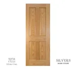4 Panel Lacquered American White Oak Door - Square Top