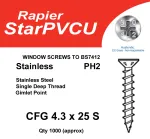 Rapier StarPVCU Stainless Steel Window Screws