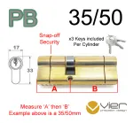 35/50 Euro Profile Double Cylinder  - PB Keyed to Differ
