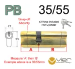 35/55 Euro Profile Double Cylinder  - PB - Keyed Alike