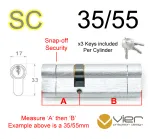 35/55 Euro Profile Double Cylinder  - SC - Keyed to Differ