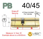 40/45 Euro Profile Double Cylinder  - PB - Keyed Alike