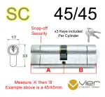 45/45 Euro Profile Double Cylinder - SC - Master Keyed