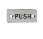 PUSH Engraved Signage Stainless Steel 75 x 30mm