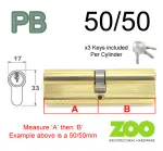 50/50 Euro Profile Double Cylinder  - PB Keyed to Differ