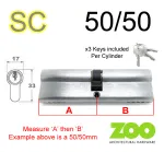 50/50 Euro Profile Double Cylinder  - SC - Keyed to Differ