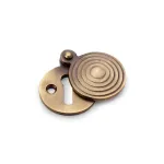 Alexander and Wilks Round Escutcheon with Christoph Design Cover - Antique Brass