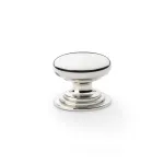 38mm Alexander and Wilks Waltz Cupboard Knob - Polished Nickel