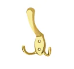 Triple Hat & Coat Hook - Polished Brass