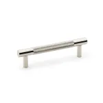 96mm Alexander and Wilks Brunel Knurled T-Bar Cupboard Pull Handle - Polished Nickel