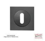 Square Karcher Keyhole Escutcheon Titanium Grey