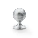 38mm Alexander and Wilks Caesar Cupboard Knob on Round Rose - Satin Chrome