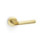 Alexander and Wilks Harrier Knurled Lever on Round Rose - Satin Brass PVD