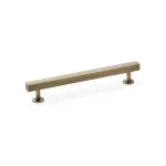 160mm Alexander and Wilks Square T-Bar Cupboard Pull Handle - Antique Brass