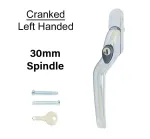 30mm Cranked Espag Window handle Polished Chrome - Left Handed