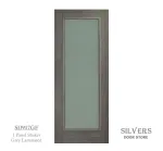 1 Panel Shaker Luxury Laminated Grey Door 44mm - Glazed Frosted