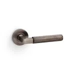 Alexander and Wilks Hurricane Knurled Lever on Round Rose - Dark Bronze PVD