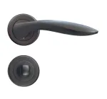 PIETA Lever on rose Door Handles Matt Black Nickel *Bathroom Version*