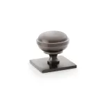 Alexander and Wilks Quantock Cupboard Knob on Square Backplate - Dark Bronze PVD