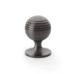 38mm Alexander and Wilks Caesar Cupboard Knob on Round Rose - Dark Bronze PVD