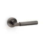 Alexander and Wilks Hurricane Reeded Lever on Round Rose - Dark Bronze PVD