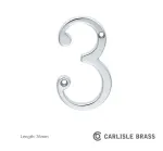 Carlisle Brass Numeral 76mm - Polished Chrome