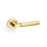 Alexander and Wilks Hurricane Knurled Lever on Round Rose - Satin Brass PVD