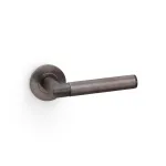 Alexander and Wilks Harrier Knurled Lever on Round Rose - Dark Bronze PVD