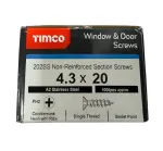 4.3 x 20mm PVCu Window Screws Phillips Head Stainless Steel (Box of 1000)