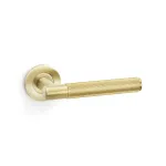 Alexander and Wilks Spitfire Reeded Lever on Round Rose - Satin Brass PVD