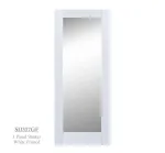 1 Panel White Primed Shaker Style Door Glazed Frosted - 44mm