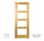 4 Panel Lacquered Shaker Style Door White Oak - Glazed Clear