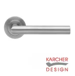 Rhodos Lever on Rose Door Handles - Karcher Satin Stainless Steel