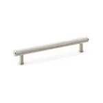160mm Alexander and Wilks Crispin Knurled T-bar Cupboard Pull Handle - Satin Nickel
