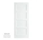 4 Panel White Primed Shaker Style Door