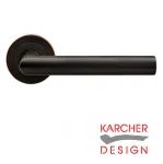 Rhodos Lever on Round Rose Door Handles - Oil Rubbed Bronze
