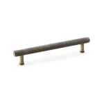 160mm Alexander and Wilks Crispin Knurled T-bar Cupboard Pull Handle - Antique Brass