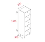 500mm Larder Unit - Natural Grey