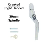 30mm Cranked Espag Window handle Polished Chrome - Right Handed