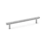 160mm Alexander and Wilks Crispin Knurled T-bar Cupboard Pull Handle - Satin Chrome