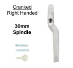 30mm Cranked Espag Window handle White - Right Handed