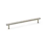 224mm Alexander and Wilks Crispin Knurled T-bar Cupboard Pull Handle - Satin Nickel